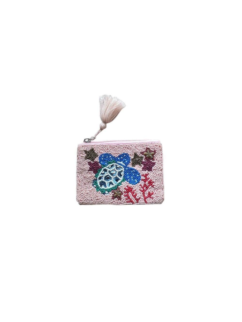 America & Beyond Embellished Beach Themed Coin Pouch - Picture 1 of 6